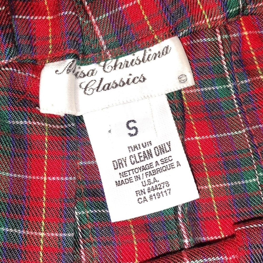 Vintage Marisa Christina Classics Red Plaid Tartan Maxi Skirt Christmas S - Picture 4 of 5